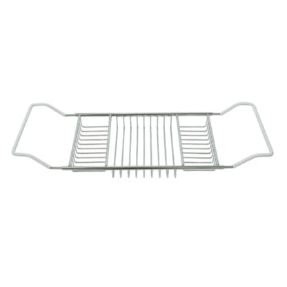 Bathtub Rack Adjustable Bathtub Tray Rust Resistant Bath Tray for Home Spa, Chrome Plated Silicone Handle Stainless Steel Bathroom Rack Without Book Holder - style: Chrome Plated Silicone Handle Stainless Steel Bathroom Rack Without Book Holder