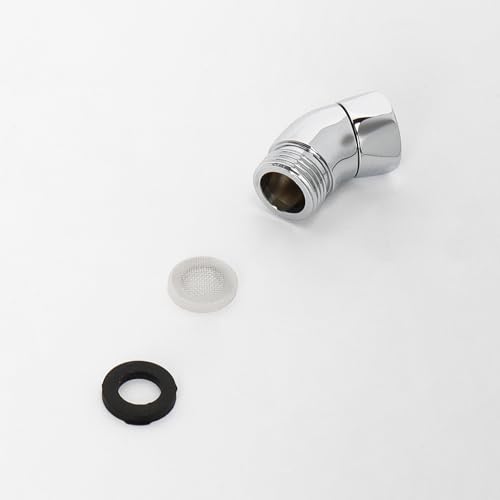 NearMoon Shower Elbow Adapter for Shower Head, Solid Brass 45°G1/2 Male to Female Shower Arm Extension Connector, Polish Chrome (Small) - style: Small