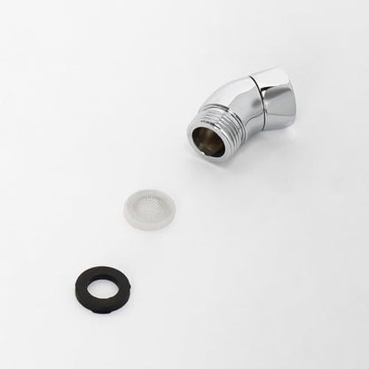 NearMoon Shower Elbow Adapter for Shower Head, Solid Brass 45°G1/2 Male to Female Shower Arm Extension Connector, Polish Chrome (Small) - style: Small
