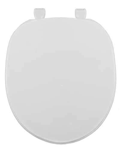 Centoco Round Toilet Seat, Residential, 200-001, USA, White | Plastic, Closed Front with Cover, Made in the USA - color: White, size: Round, style: Closed Front