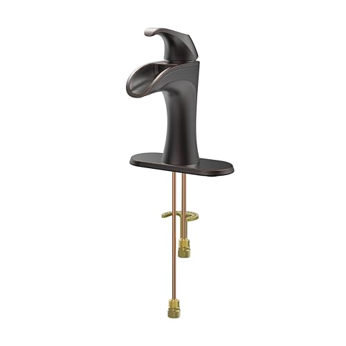 Pfister Brea LF042BRYY Single Handle Bathroom Sink Faucet 1-Hole Tuscan Bronze Finish with Push & Seal Drain TiteSeal Mounting WaterSense Certified Ceramic Disc Valve - style: Single Control