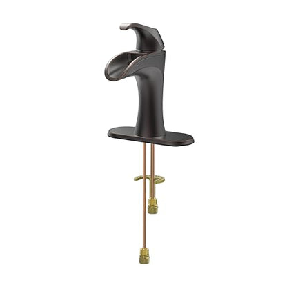 Pfister Brea LF042BRYY Single Handle Bathroom Sink Faucet 1-Hole Tuscan Bronze Finish with Push & Seal Drain TiteSeal Mounting WaterSense Certified Ceramic Disc Valve - style: Single Control