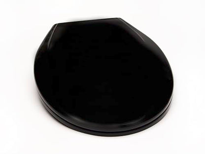 2Q1R6-90 Builder Grade Slow Close Plastic Toilet Seat with Vari-Adjust Lok-Down R'N'C Hinge and Quik-Lok Mounting Hardware, Round, Black - color: Black, style: Round