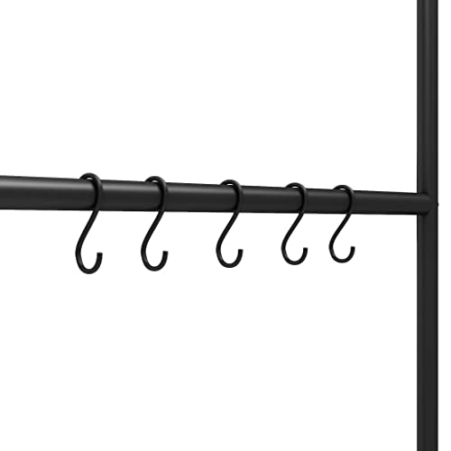 5-Tier Towel Ladder Rack, Wall Leaning Blanket Holder for Bathroom Bedroom Living Room, Modern Decorative Iron Storage Organizer, 68.9 Inches Tall, Black