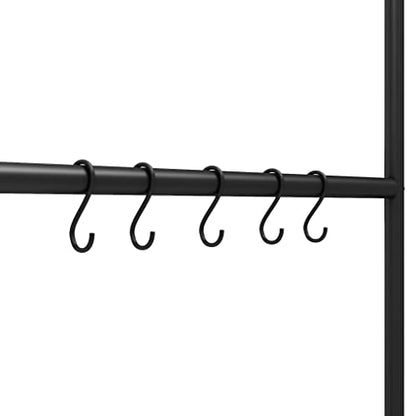 5-Tier Towel Rack Ladder, Modern Metal Wall-Leaning Towel Holder for Bathroom, Decorative Blanket Storage Organizer, Black Iron Finish, 68.9 Inches Tall