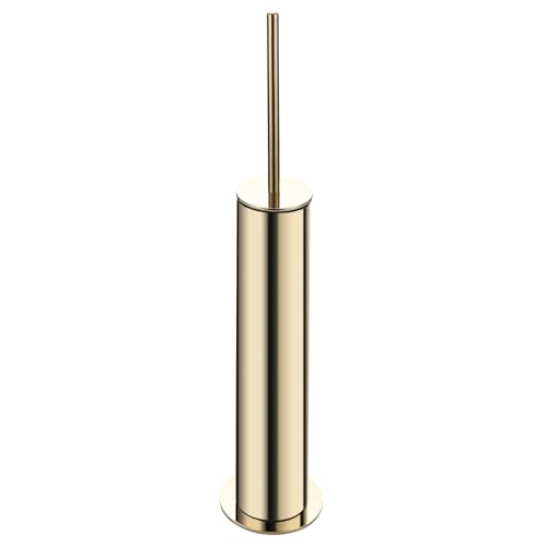 BGL Toilet Brush and Holder Set, Heavy Duty 304 Stainless Steel, Round Base and Long Handle for Bathroom Deep Cleaning, Drip-Proof, Space Saving for Storag, Polished Gold - color: Gold