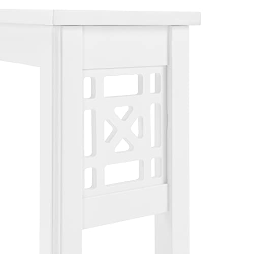 Derby Over-the-Toilet Storage Shelf – 37" Tall Bathroom Space Saver with Fixed Shelf & Open Gridwork Design – Modern Freestanding Organizer for Toiletries & Towels by Alaterre Furniture (White) - size: 37-Inch Tall
