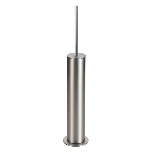BGL Toilet Brush and Holder Set, Heavy Duty 304 Stainless Steel, Round Base and Long Handle for Bathroom Deep Cleaning, Drip-Proof, Space Saving for Storag, Stainless Steel - color: Stainless Steel