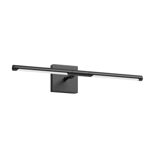 Tipace Hard-Wired LED Bathroom Light Fixtures Over Mirror,24W 360°Rotatable 5500K Black Vanity Light Bar,Modern Wall Sconce for Living Room,Bedroom,Hallway,23.6 Inch - size: 23.6 IN