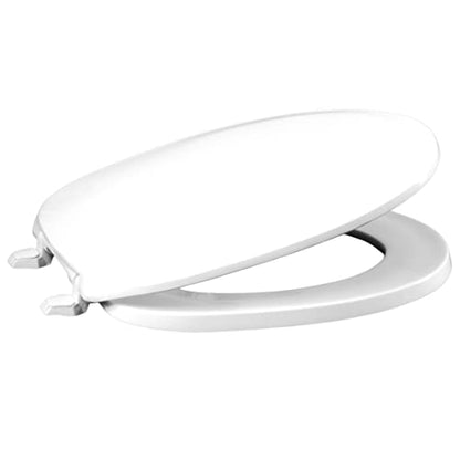 Centoco Round Toilet Seat, Residential, 200-001, USA, White | Plastic, Closed Front with Cover, Made in the USA - color: White, size: Round, style: Closed Front
