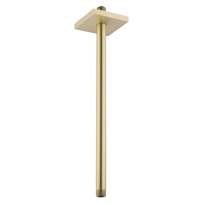 RANDOM Straight Shower Arm with Flange,Gold 16 Inches Ceiling Mount Shower Head Extension Arm,Brushed Gold.RD-91038-16BG-SQ - color: 16″ Brushed Gold(Square Flange)
