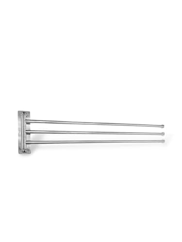 3-Arm Swivel Towel Bar – 28.5 Inch Extra Long Arms – Wall Mounted Stainless Steel Rotating Towel Rack for Bathroom | Extra-long 28.5” arms provide better airflow for towels. Durable stainless steel with smooth 180° rotating arms