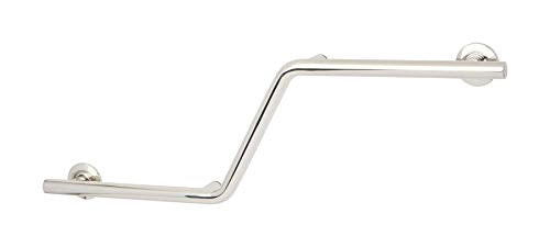Seachrome Bathroom Grab Bar, 38 inch Stainless Steel, Left Handed Zuma Bar, 1 1/4 inch Diameter, Handicap Grab Bar, Safety Rail, Polished Stainless (Model: GWL-3638-QCR-PS) - color: Polished Stainless, style: Left-Hand