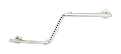 Seachrome Bathroom Grab Bar, 38 inch Stainless Steel, Left Handed Zuma Bar, 1 1/4 inch Diameter, Handicap Grab Bar, Safety Rail, Polished Stainless (Model: GWL-3638-QCR-PS) - color: Polished Stainless, style: Left-Hand