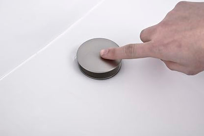 AVSIILE Brushed Nickel Bathroom Sink Drain Without Overflow Vessel Sink Lavatory Vanity Pop Up Drain Stopper, All Metal Rustproof Brass and 304 Stainless Steel - color: Brushed Nickel, style: Non-overflow