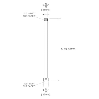 OFFO Shower Head Extension Arm, 12 in Shower Arm Extension Shower Head Extender Made of 304 Stainless Steel Shower Pipe Extension, Chrome - color: Chrome, style: 12 in
