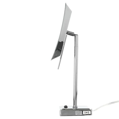 JERDON Lighted Makeup Mirror with 5X Magnification - Chrome - JRT910CL | 6.5" x 9" Rectangular Frame, LED Lighting, 17" Tall - color: Chrome