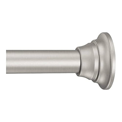 Moen Straight Adjustable Mounted Shower Curtain Rod for Bathroom, Brushed Nickel Finish, TR1000BN - color: Brushed Nickel