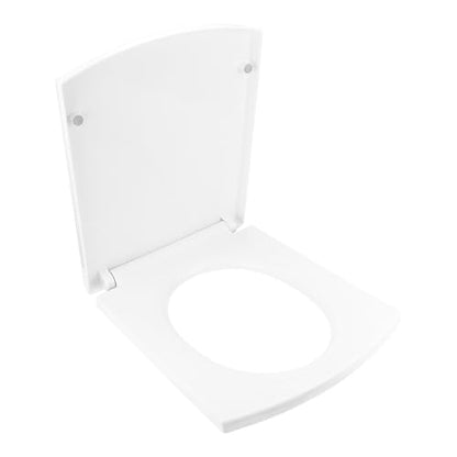 Quiet Close Toilet Seat - Slow-Close Elongated Design, Thickened PP Material (17"), Fits Standard Toilets, Easy Install, Anti-Slam (White)