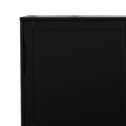 SIMPLIHOME Lev 39" Wide Solid Wood Storage Cabinet in Smoky Brown - color: Black, size: 48 inch