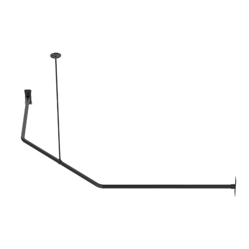 Naiture L Shape Shower Curtain Rod, 18-1/2" X 26" X 30-1/2", Black | 304 Stainless Steel, Includes 36" Ceiling Support & Hardware, Cut to Fit, Permanent Mount, Counterpart Wall Size 48" x 36" - color: Black, size: 18-1/2" X 26" X 30-1/2"