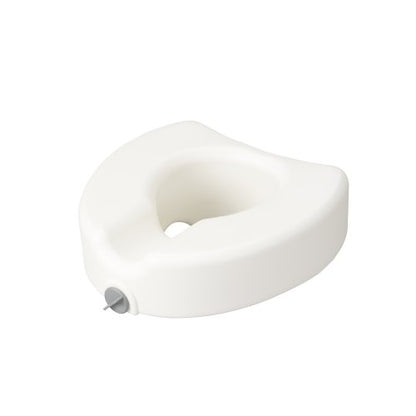 Drive Medical 12014 Premium Raised Toilet Seat with Lock, Elongated, White | Raised Toilet Seat Includes Lock for Secure, Comfortable Everyday Bathroom Support, Elongated Seat Design