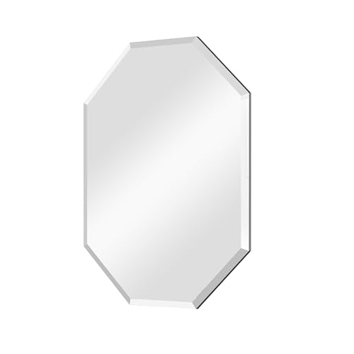 Exquisite Bathroom Mirror,Frameless Vanity Mirror-20”X28” Rirregular Mirror Beveled Edge Silver Wall Mirror for Bathroom, Vanity, Bedroom,Living Room and Enterway
