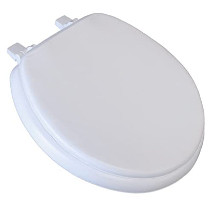 6Q1R1-00 Deluxe Vinyl Soft Toilet Seat, Round, White