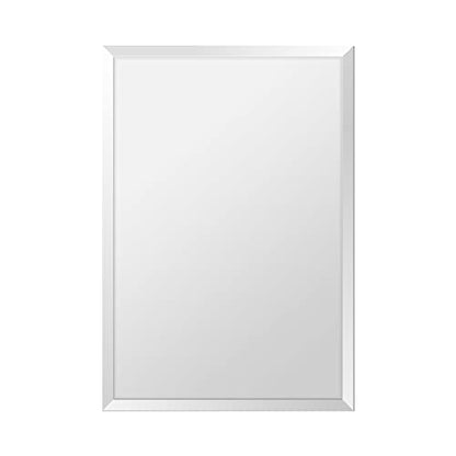 36x48 Inch Rectangle Frameless Bathroom Vanity Mirror with Beveled Edge - Shatterproof Wall Mounted Decorative Glass with Safety Backing for Living Room Bedroom Hallway Entryway - Fab Glass and Mirror - size: 48"L x 36"W, style: Rectangle