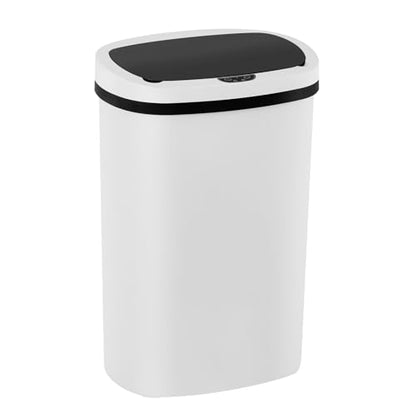 PayLessHere | 13 Gallon Plastic Trash Can | White | Pack of 1 | Automatic Touchless Lid with Motion Sensor | Kitchen Garbage Can with Waterproof Design | for Home, Office, Bathroom - color: White