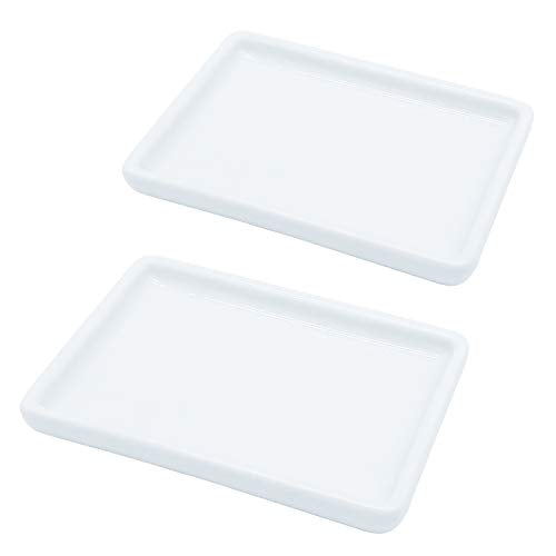 Ceramic Soap Dish for Shower, 2 Pack Bar Soap Holder, Soap Tray | Bathroom Soap Dishes, Soap Saver, Soap Dish for Shower, Bathroom, Kitchen,Countertop, Plate for Watercolors Soap Tray