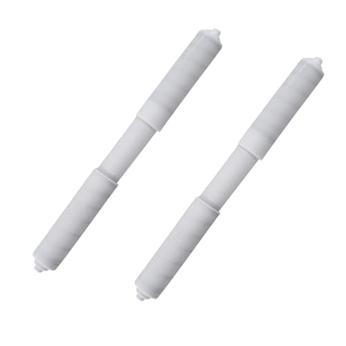 2 Pack 8.66 Inch White Toilet Paper Holder-Extended Version | Light Weight, ABS Material, Plastic Toilet Paper Holder Spring Rod in Household Restaurant - color: 2pcs