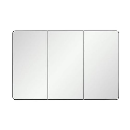 Black Bathroom Medicine Cabinet with Round Corner Framed Door, 40 x 25.5 inch, Recessed or Surface Mount, with Adjustable Glass Shelves - size: 40 x 25.5 inch
