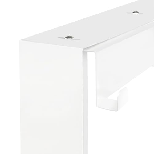 Hanging Shower Shelf with Hooks for Shower Glass Panels | 20"x16" Matte White 304 Stainless Steel | Bathroom Caddy | No-Drill, No-Rust Modern Design - color: Matte White