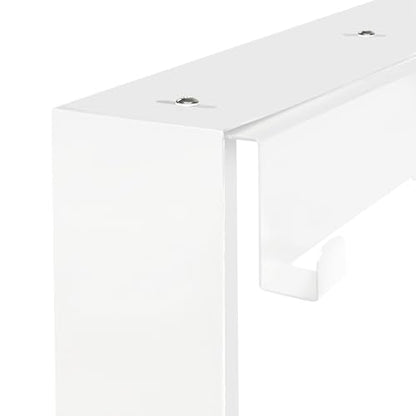 Hanging Shower Shelf with Hooks for Shower Glass Panels | 20"x16" Matte White 304 Stainless Steel | Bathroom Caddy | No-Drill, No-Rust Modern Design - color: Matte White