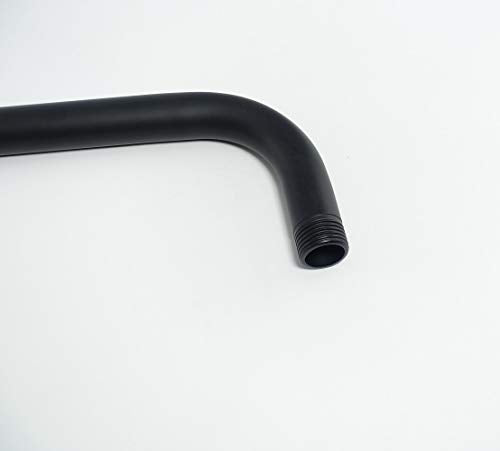 NearMoon Shower Arm, Extra Extension Arm with Flange, Stainless Steel Wall-Mounted Showerhead Extender Pipe (15 Inch, Matte Black) - color: Matte Black, style: 15 Inch