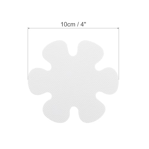 uxcell 20pcs Non-Slip Bathtub Stickers, Anti Slip Shower Stickers Showers Treads Bright Flowers Appliques with Scraper for Bath Tub Shower Stairs, White - color: White