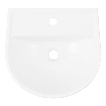 Signature Hardware 953880-1 Lanken 17" Porcelain Wall-Mounted Bathroom Sink with Overflow and Single Faucet Hole