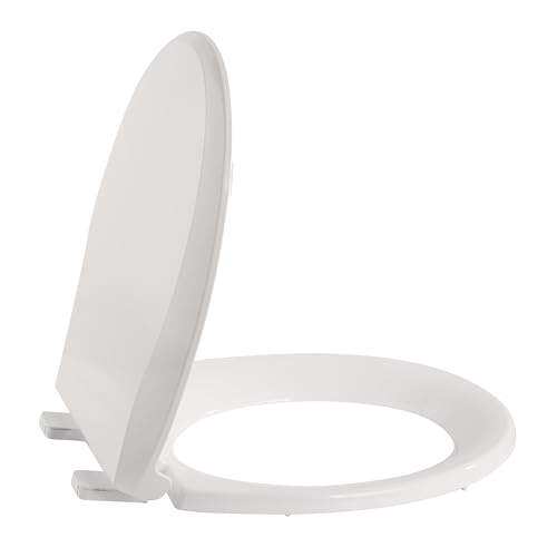 19" Elongated Slow Close Toilet Seat, Biscuit Polypropylene Toilet Seat Cover with Never Loosen Durable Lid, Quiet and Easy to Install and Clean - color: Biscuit, Standard, size: Elongated (19″)