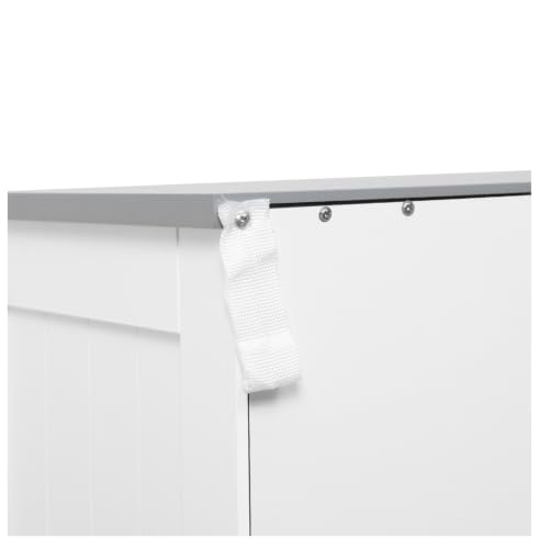 Bathroom Floor Cabinet, Freestanding Linen Tower, White Storage Organizer