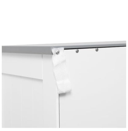 Bathroom Floor Cabinet, Freestanding Linen Tower, White Storage Organizer