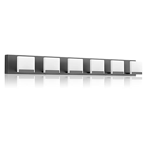 Ralbay LED Black Modern Vanity Light 6 Light Matte Black Bathroom Vanity Lights Acrylic Bathroom Vanity Lights Fixtures - color: Black, size: 6-Light