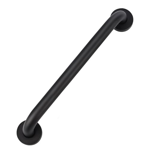 supregear Grab Bars for Wall, Bathroom Shower Handle for Seniors, 1 Inch Diameter 201 Stainless Steel Safety Hand Rail, Wall Mounted Toilet Bathtub Support, Black Finish, 16 Inch - size: 16 inch