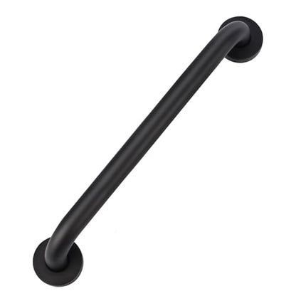 supregear Grab Bars for Wall, Bathroom Shower Handle for Seniors, 1 Inch Diameter 201 Stainless Steel Safety Hand Rail, Wall Mounted Toilet Bathtub Support, Black Finish, 16 Inch - size: 16 inch