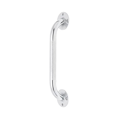 Medline Knurled Chrome 12” Grab Bar for Shower & Bathtub, Independence & Ease of Movement — for Elderly, Handicapped or Seniors, 300 lb. Capacity, 1 Bar - size: 12"