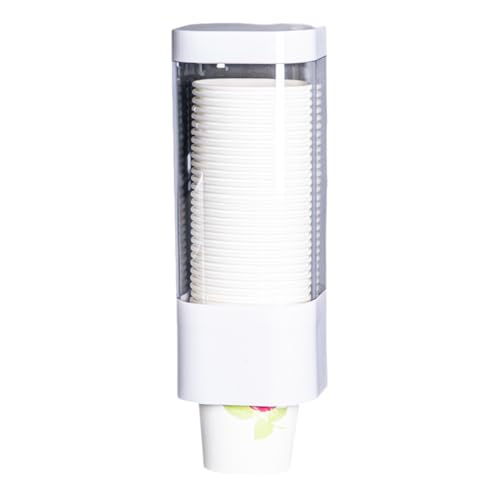 Wall Mounted Cup Dispenser Holder for 3-5oz Paper & Plastic Cups - Paste Plate Adhesive Mount for Bathroom, Office, Home, Gym, Hospital - Compact Cup Storage Solution (White-1pcs)