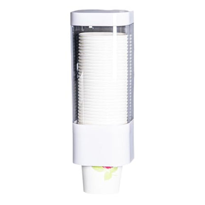 Wall Mounted Cup Dispenser Holder for 3-5oz Paper & Plastic Cups - Paste Plate Adhesive Mount for Bathroom, Office, Home, Gym, Hospital - Compact Cup Storage Solution (White-1pcs)