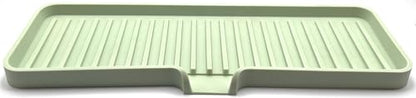 Silicone Soap Dish Tray and Sponge Holder with Drain Chute | Bathroom and Kitchen Sink Organizer Caddy (Pistachio, 12"x4", 7.4 Ounces) - color: Pistachio, size: (LG) 12"x4"