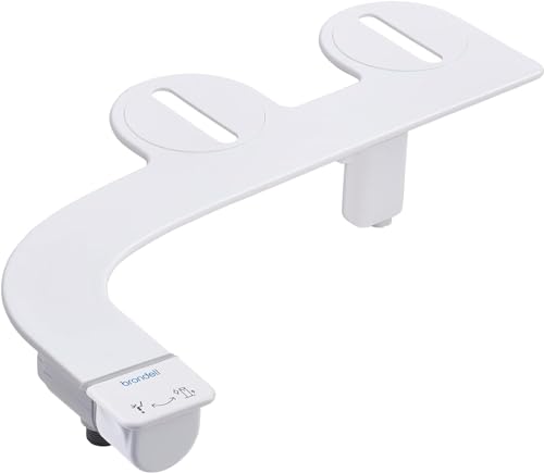 Brondell SS-150W SimpleSpa Thinline Essential Bidet Attachment for Toilet Seats with Adjustable Water Pressure, Side Arm Control, Thin Profile, White (Single Nozzle) - color: White Controls