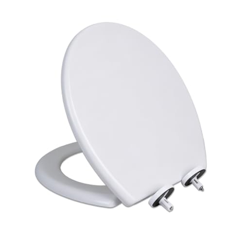 MinSha V-Shape Toilet Seat Soft Close Elongated, Matte White Easy Install